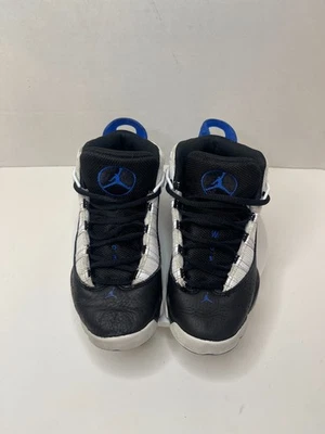 Кроссовки для детей дошкольного возраста Air Jordan 6 колец — белые/игровые королевско-черные | размер 13C - Изображение 1 из 4