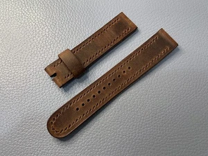 "HANS LANDA" Watch Strap 18-18mm FULL GRAIN WALPIER PULL UP LEATHER - HAND MADE - Foto 1 di 3