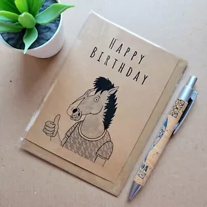 BoJack Horseman birthday card - Cartoon Tv show Greetings card - Picture 1 of 3