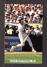 1989 COLLA Jose Canseco ATHLETICS A's  UNSIGNED 3-1/2 x 5-1/2  PHOTO POSTCARD #7
