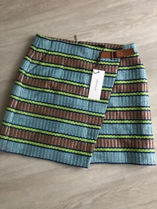Ladies Karen Millen Italian Raffia Tweed multi-colour ALine Skirt size 12 - Picture 1 of 4