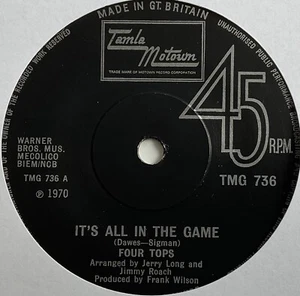 Four Tops - It’s All In The Game - 7” Vinyl Single - Picture 1 of 3