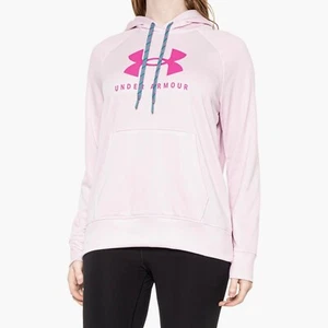 2XL Women's Under Armour Pink Shoreline Terry Pullover Hoodie - Picture 1 of 2