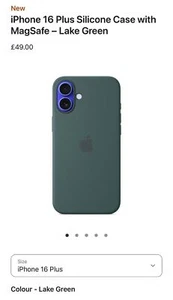 Apple Silikon Case mit MagSafe für iPhone 16 Plus - Lake Green - Bild 1 von 4