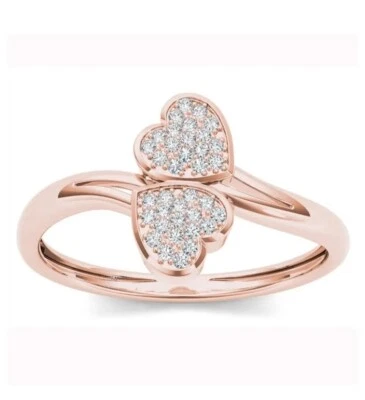 10k Rose Gold Heart Ring Any Size - Image 1 of 4