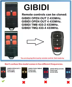 GIBIDI OPEN-TMB Remote Control Duplicator 4-Channel 433.92MHz. - Picture 1 of 4