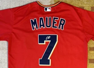 Joe Mauer Signed Autograph Minnesota Twins MLB Jersey USA HOF - Picture 1 of 4