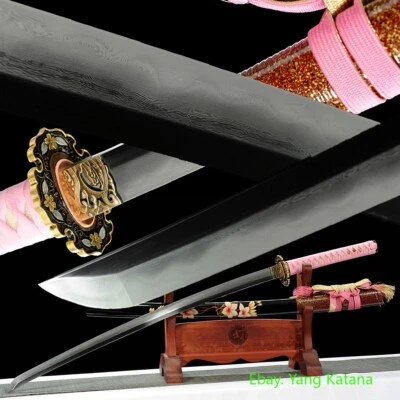 Espada japonesa real Yokote Sakura rosa katana arcilla acero templado hecha a mano #1241 Foto 1 de 4