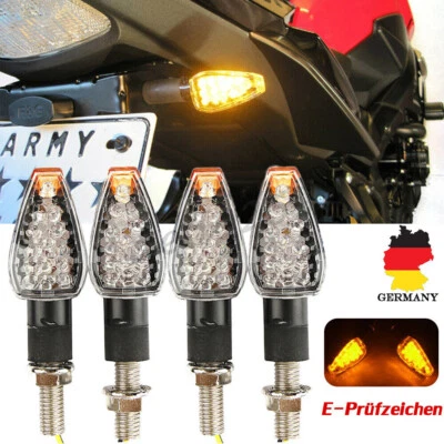 4x 12V LED Universal Motorrad Roller Blinker Miniblinker Licht Mit E-Geprüft M10 - Bild 1 von 4