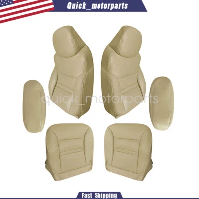 For 2000 2001 Ford Excursion Driver & Passenger Bottom & Top Back Seat Cover Tan Foto 1 de 4