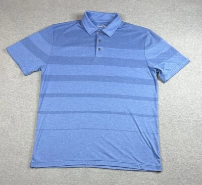 Camisa Polo Arnold Palmer Para Hombre Grande Azul Bloques de Color Rayas Rendimiento Golf Foto 1 de 4