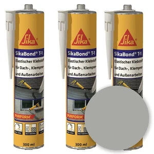 Elastischer Klebstoff Sika SikaBond T-1 Purform 3 Kartuschen Betongrau - Bild 1 von 1