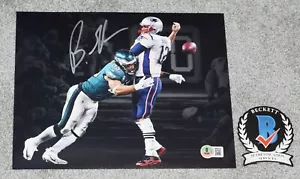 BRANDON GRAHAM Signed Eagles Super Bowl vs Brady 8x10 Photo BECKETT wit COA - Picture 1 of 1