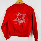 Shimmery red star embroidered bomber baseball jacket age 6-8