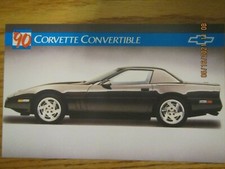 VINTAGE 1990 Chevrolet CORVETTE Convertible NOS Postcard EXCELLENT Condition
