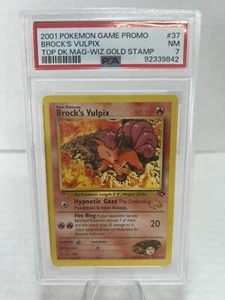 Pokémon NM PSA 7 Brock’s Vulpix W Game Promo Top Deck Magazine Wizard Gold Stamp - Picture 1 of 8