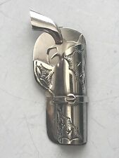 American Indian Navajo Sterling Silver Pistol and Holder Pendant by BC
