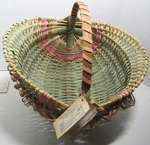 Canasta artesanal vintage estilo ala firmada Meredith Myers ganadora nueva con etiquetas - Imagen 1 de 4