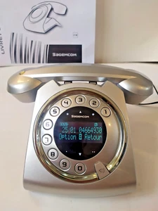 SAGEMCOM® Sixty Téléphone Fixe sans fil DECT Rétro-Design avec Répondeur - Zdjęcie 1 z 7