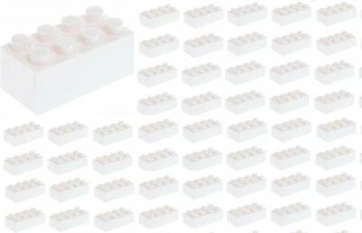 ☀️50x NEW LEGO 2x4 WHITE Bricks (ID 3001) BULK Parts star wars Snow Ice Building - Image 1 of 2