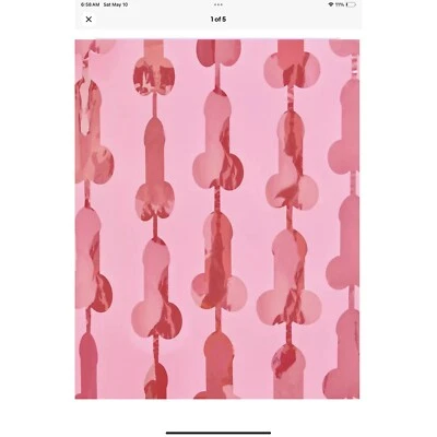 NUEVA Guirnalda Pene Despedida de Soltera Rosa Metálica 3.5' x 6.5' Paquete de 2 Foto 1 de 3