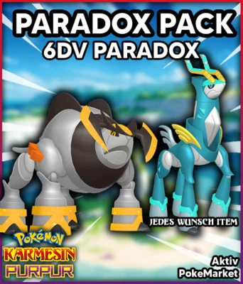 PARADOX PACK ⚡ 6DV PARADOX ⚡ Pokemon Karmesin und Purpur Lvl 100 - Bild 1 von 4