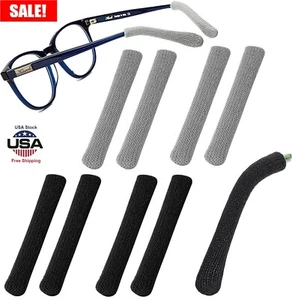 8× Antislip Elastic Comfort Eyeglasses Temple Tips Sleeve Eyeglass Ear Cushions - Picture 1 of 19
