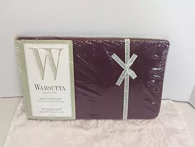 Wamsutta Supercale Plus Solid Burgundy Twin Fitted Sheet Vintage 200TC - Image 1 of 4