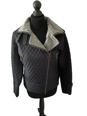 Chaqueta de Bombardero Negra Acolchada Forrada Barbour Damas Talla 10 Foto 1 de 4