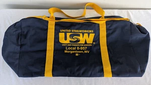 United Steelworkers Union Duffel Canvas Coated Navy Bag Local 8-957, Extra Large - Picture 1 of 7
