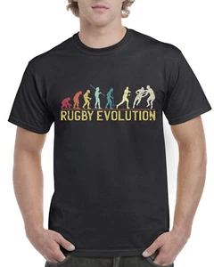 Top Gift T-Shirt for Dad: Evolution of Rugby Sports Cotton Comfort - Picture 1 of 11