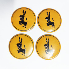 4pcs 56mm Donkey Car Wheel Center Hub Caps Yellow Emblems Badges Stickers Decals