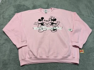 NEW Walt Disney World Sweater Adult XXL Pink Valentines Day Mickey Minnie Mouse - Picture 1 of 5