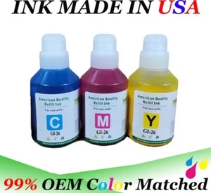 3 color GI-26 Pigment Ink Bottle for Canon Pixma MAXIFY GX6020 GX7020 Printer - Picture 1 of 4