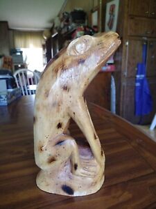Tamarind Wood Carving Spotted Frog by Larry In Nassau 9"