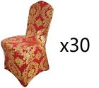 30 pcs used red Floral Print  Spandex Chair Cover Wedding Party Prom Event