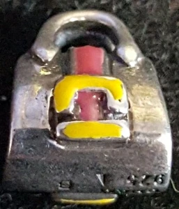 Designer Chamilia CHAM Sterling Emaille gelb rosa Einkaufstasche Handtasche Perle Charm - Bild 1 von 3