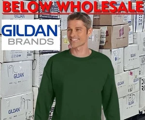 Unten GROSSHANDEL 46 unbedruckt mittelgrün Gildan 18000 SWEATSHIRT Großpackung Posten - Bild 1 von 4