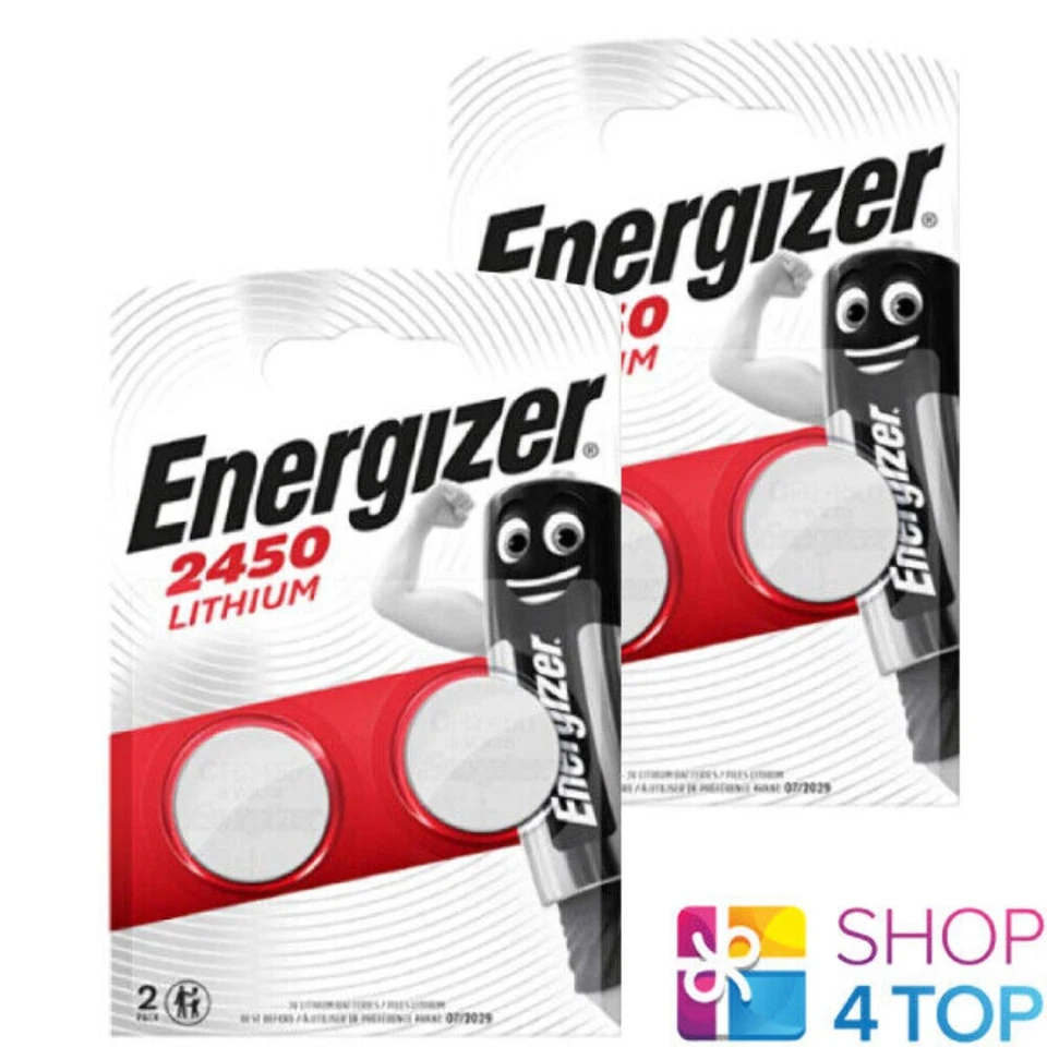 4 Energizer Cr2450 Lithium Batteries 3V Button Cells Dl2430 Br2430 Exp 2033 New - Image 1 of 1