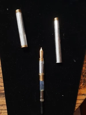 Waterman джентльменское серебро Godron перьевая ручка 18k тонкий новый в коробке - Изображение 1 из 3