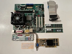 ASUS P4B266-LA COMBO INTEL PENTIUM 4 @ 1.9GHz 1GB RAM ASUS V7100M AGP HP DANUBE - Picture 1 of 24