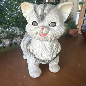 Vintage 1960 Edward Mobley Cat Sleepy Eyes Toy Squeaks! - Picture 1 of 5