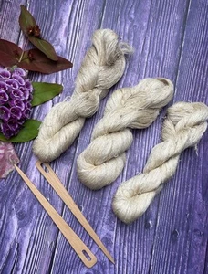 Unique Dupion Kora Silk Yarn. Neutral Knitt Weave. 65g - Picture 1 of 5