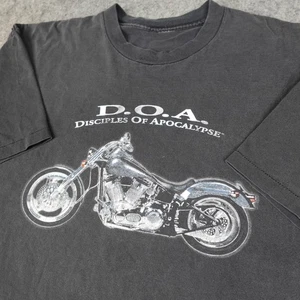 Discepoli dell'Apocalisse D.O.A. vintage Camicia Uomo Nera WWF Lotta Biker Anni 90 - Foto 1 di 13
