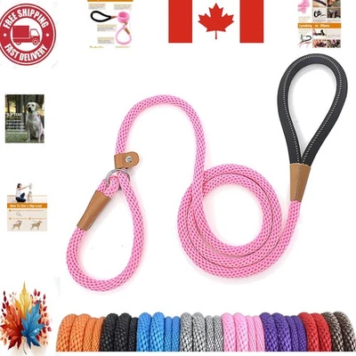 Correa de plomo antideslizante de alta resistencia para perros 6 pies x 1/2 pulgadas para razas grandes - elegancia rosa Foto 1 de 4