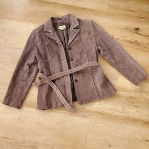 Wilsons Leder Wildleder Jacke Damen XL | Braun Gürtel Boho Western Rancher Y2K - Bild 1 von 14