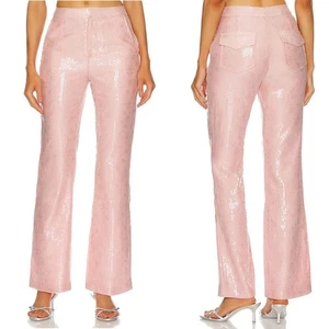 NEW NWT Kim Shui Pailette Sequin Pants In Pink SIZE XS - Picture 1 of 12