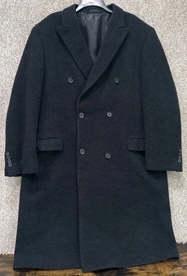 Abrigo De Colección Ralph Lauren Para Hombres 44R Gris Lana Harvard Doble Pecho Forrado Abotonado Foto 1 de 4