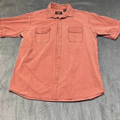 RedHead Shirt Mens XL Tall Faded Red Cotton Pleated Logo Everyday Wear Button Up - Image 1 of 4
