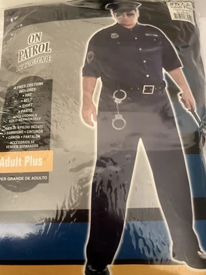 Disfraz de policía de patrulla para adulto - Plus XXL (48-52), azul/negro - 1 juego Foto 1 de 2